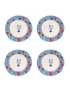 Set de 4 assiettes à dîner - Écailles Marines