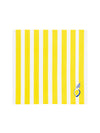 Serviettes en coton rayées jaunes motif citron faites en France par lot de 2 design méditerranéen pour table d'été.
