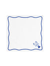 Coudre Paris créée des Serviettes de table haut de gamme en coton blanches motifs marins (homard, crabe, crevette, coquillage). Lot de 4, faites en France, design méditerranéen.