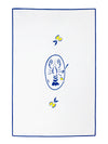 Nappe en 100% coton blanche et bleue motif Le Homard en version rectangulaire faite en France style méditerranéen