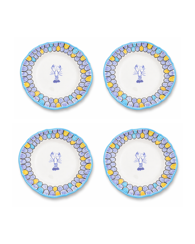 Set de 4 assiettes à dîner - 'Écailles Marines"